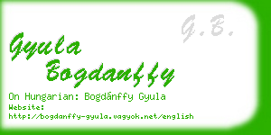 gyula bogdanffy business card